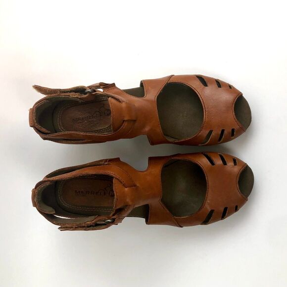 Merrell Evera Shift Leather Comfort Cycling Commuter Sandals Size 6 Heels - Picture 7 of 8